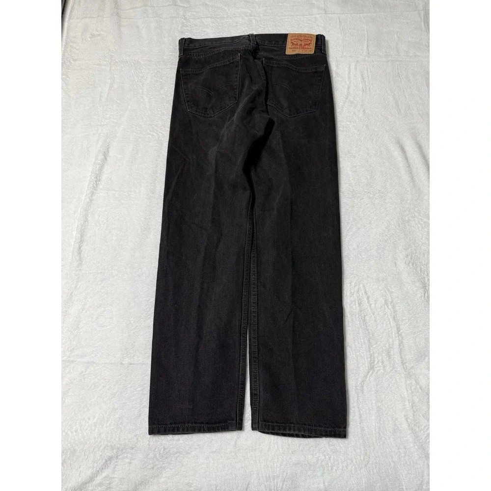 Levis 505 Jeans Mens 33x30‎ Black Regular Straight Mid Rise Dark Wash